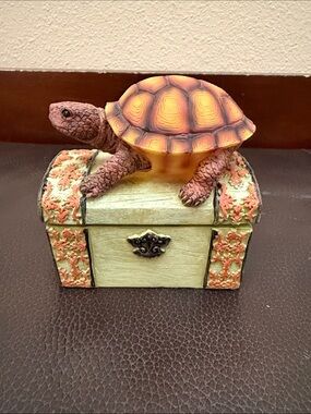 Vintage Sea Turtle & Chest Trinket Box